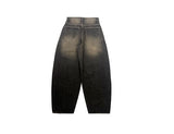 Kafun Vintage Washing Denim Wide Pants