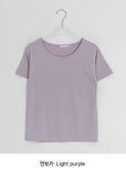 Sarun Color Layered Basic Round Short Sleeve Tee