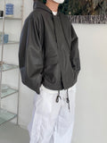 Over Leather Hood Jacket