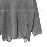 Elbow Damage V-neck Loose Fit Knitwear