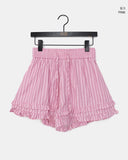 Ute Stripe Frill Tiered Banding Short Pants
