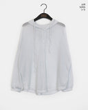 Tskin See-through Linen Hooded Cardigan