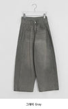 Lega Side Cut Wide Denim Pants