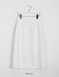 Retyu banding button cotton long skirt