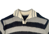 Polki Stripe Collar Brush Over Knit