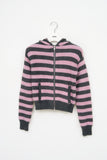 (W) Annie Striped Warm Zip Hoodie