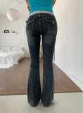 Shingo Stitch Back Pocket Washing Bootcut Denim Pants
