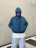 Scotch line cropped hooded parka
