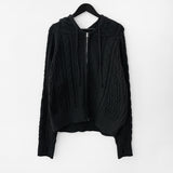 Wiel knit hooded zip-up