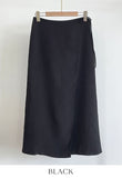 Core Wrinkle-Free Pleated Wrap Long Skirt