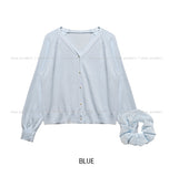 Smoothie Raglan Semi-Crop Cardigan SET - Scrunchie, Cardigan