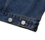 Ocean Washed Stitch Biker Denim Jacket