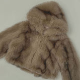 High Quality Egg Big Hood Crop Hip Mood Fur Jacket