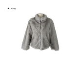 [Lining Quilting] Celan Hairy Fur Collar Jacket