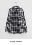 [Unisex] Yugilli Color Check Over Long Sleeve Shirt