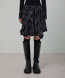 Asymmetrical Draped Layered Skirt