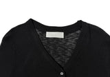 Brun Two-Button See-through Ribbed Knit Cardigan