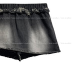 Denji unbalanced denim mini skirt