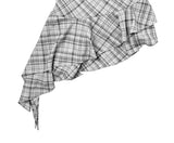 Roxy Check Unbalanced Layered Frill Sleeveless One Piece