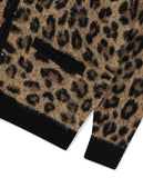 LEOPARD HAIRY KNIT CARDIGAN