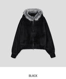 Fame Fleece Raccoon Fur Hooded Zip-Up