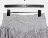 Daken Lace Tiered Ribbon Shirring Flare Mini Skirt