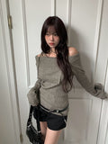 Haev String Ribbon Off-Shoulder Rib Knit