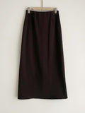 Litten brushed banding H-line slit long skirt
