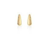 Claw Silver Half Pave One-Touch Earrings S