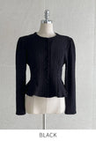 Brett Wrinkle Puff Peplum Jacket Blouse
