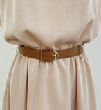 Odd Half-Neck Draped Banding Flare One Piece (Belt Set)