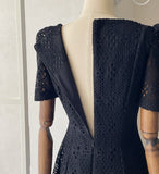 Hush Puff Punching Lace Flare Mini One Piece