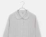 [MADE] Hupi Pin Tuck Button V-Neck Collar Long Sleeve Shirt