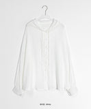 Binbuo Summer See-through Stripe Hood Shirt