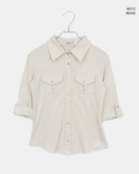 [MADE] Deku Pocket Roll-Up Button Collar Slim Fit Three Quarter Shirt