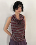 (2-way) STAR STUD DRAPE SLEEVELESS