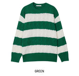 Font Stripe Cable Knit