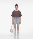 Georgette Cool Stripe Short Sleeve T-shirt