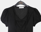 Pulleu Strap Punching Puff Blouse