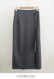 Ever Buckle Strap Wrap Long Skirt