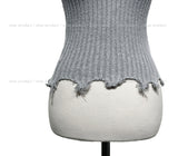 pralen damaged ribbed knit top