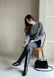 Sayeon Velvet Denim Mini Skirt Pants