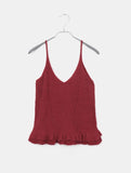 [Sleeveless SET] Lejong Punching Frill Long Sleeve Knit Sleeveless Cardigan Set