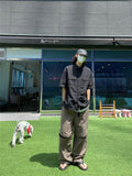 Two-way Open Cutting Nylon Wide Pants