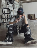 [LAN ARCHIVE] Destroyed Wide Denim Pants