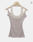 Cordon Layered Halter Sleeveless