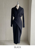 Rislow Collar Shirt Wrap Dress