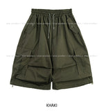 Bulky Pintuck Cargo Bermuda Pants