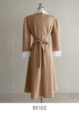 Mush Tweed Shirt Layered Puff Strap One Piece