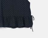 [Scrunchie set] Kicho Dot Ribbon Sleeveless Blouse